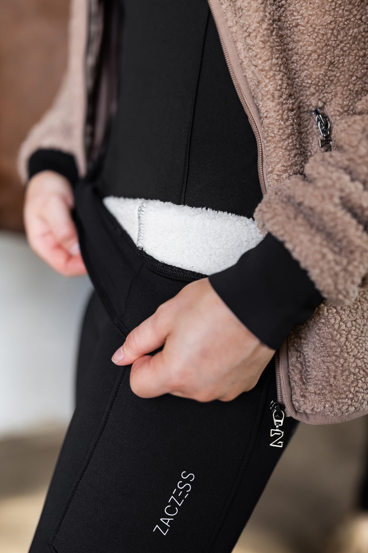 PLUS- Teddy Winter Leggings Black